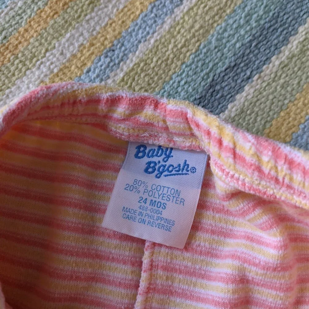 Vintage OshKosh Bgosh pink/yellow striped pants 24m